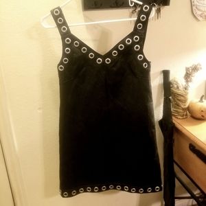 Disturbia Black Vegan Leather Mini Dress